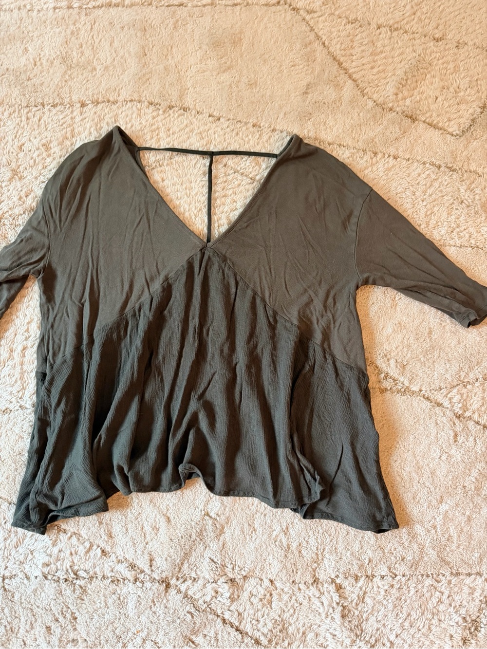 Altar'd State Olive Green V-Neck Tunic with Back Strap